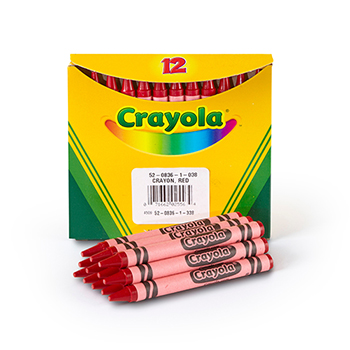 Crayola Bulk Crayons, Regular Size, Red, 12/BX
