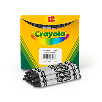Crayola Bulk Crayons, Regular Size, Black, 12/BX
