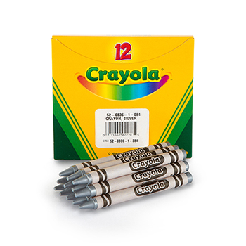 Crayola&#174; Bulk Crayons, Regular Size, Silver, 12/BX