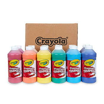 Crayola Premier Tempera 16 oz., Assorted Colors,12/PK