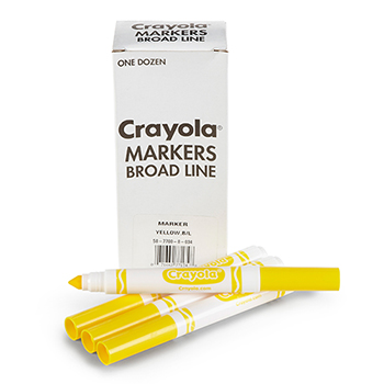 Crayola Bulk Markers, Conical Tip, Yellow, Dozen