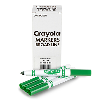 Crayola Bulk Markers, Conical Tip, Green, Dozen