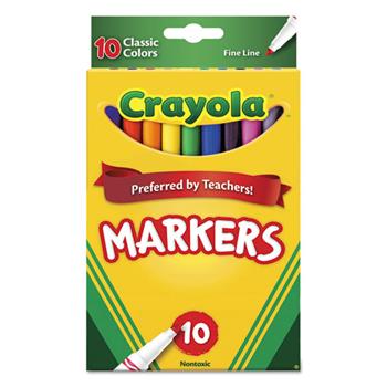 Crayola ColorMax™ Classic Markers, Fine Line, 10/ST
