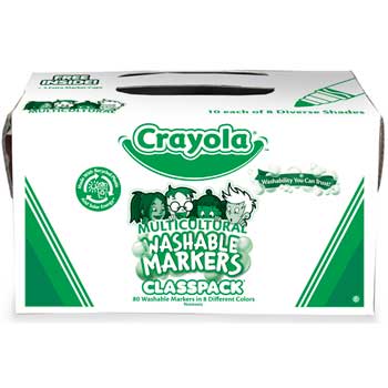 Crayola&#174; Ultra-Clean Washable Multicultural Classpack, 8 Colors, 80/PK