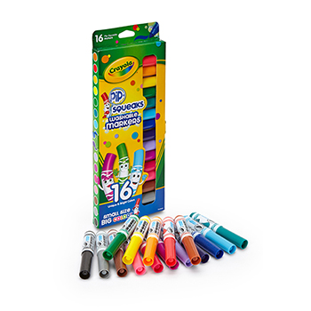 Crayola Washable Pip-Squeaks Markers, 16/PK