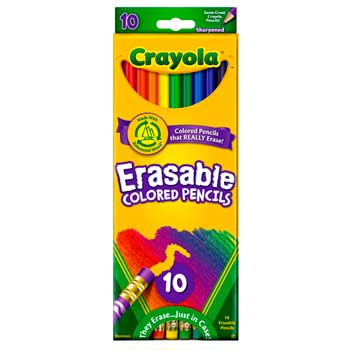 Crayola&#174; Erasable Colored Pencils, 10/ST