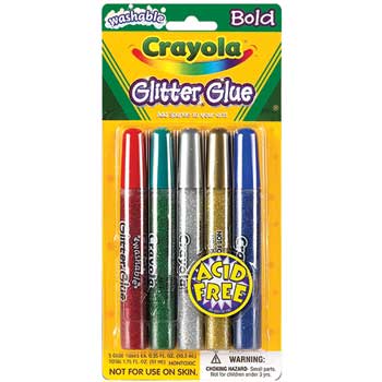 Crayola&#174; Washable Glitter Glue, Blazes, 5/PK