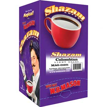 Shazam™ Coffee Pods, Colombian, Light, 15/BX