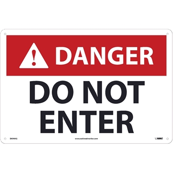 NMC Danger Sign, Do Not Enter, 12&#39;&#39; x 18&#39;&#39;, Aluminum