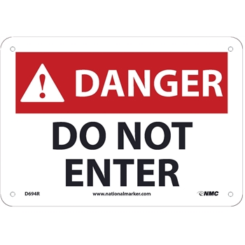 NMC Danger Sign, Do Not Enter, 7&#39;&#39; x 10&#39;&#39;, Rigid Plastic