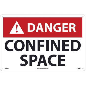 NMC Danger Sign, Confined Space, 12&#39;&#39; x 18&#39;&#39;, Aluminum