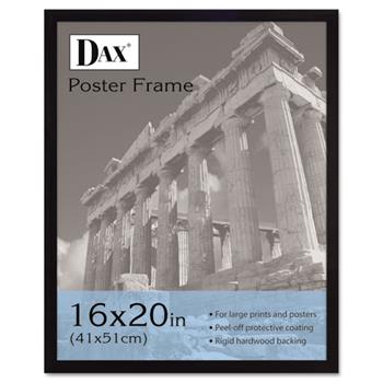 DAX&#174; Flat Face Wood Poster Frame, Clear Plastic Window, 16 x 20, Black Border