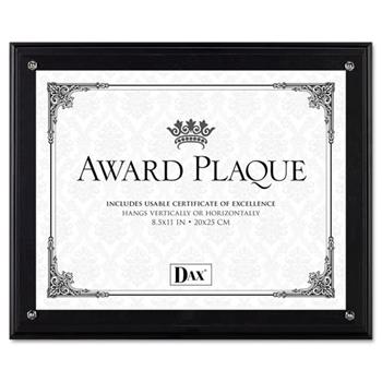 DAX Award Plaque, Wood/Acrylic Frame, Up to 8 1/2 x 11, Black