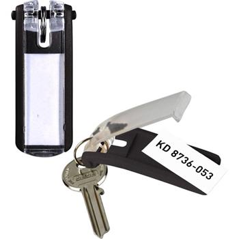 Durable Plastic Key Tag, Black, 6 /PK