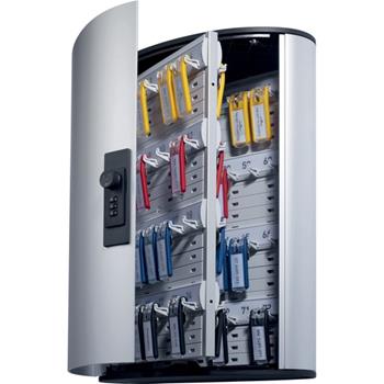 Durable Brushed Aluminum Combo Lock 72-Key Cabinet, 11-3/4&quot; W x 11&quot; H x 4-5/8&quot; D