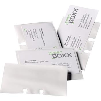 Durable Business Card Sleeves Extension Set, For 2.88&quot; x 4.13&quot; Cards, White, 40 Double-Sided Sleeves