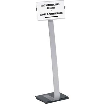 Durable&#174; INFO SIGN Letter Floor Stand, Acrylic, Stainless Steel, Silver