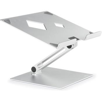 Durable Rise Laptop Stand, 12.6 in H x 9.1 in D, Aluminum, Silver