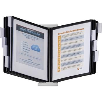 Durable INSTAVIEW&#174; Desktop Reference Display System, Black, 10 Double Sided Panels