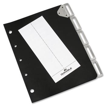 Durable Catalog Display Rack Dividers, 5 Sections, Black