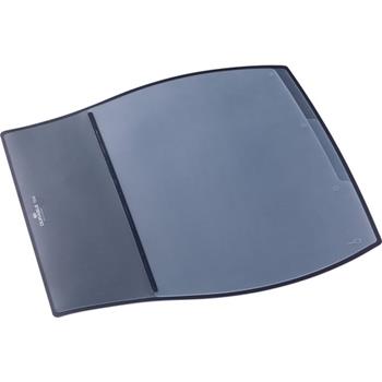 Durable Desk Pad With Transparent Overlay, Black, Transparent, Scratch Resistant