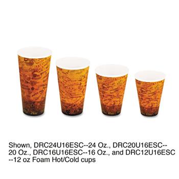 Dart Cups, Foam, 16oz, Brown/Black, 1000/Carton