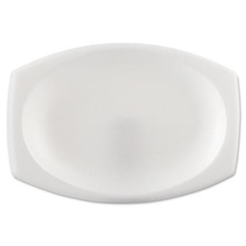 SOLO Cup Company Oval Dinnerware Platters, Lightweight, Foam, 6 3/4&quot; W x 9 4/5&quot; L, White, 125 Platters/Pack, 4 Packs/Carton