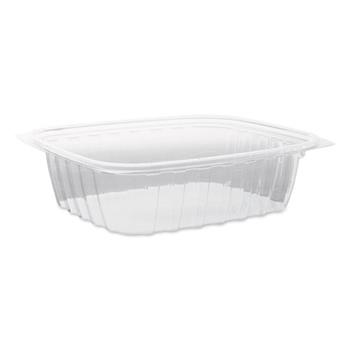 Dart&#174; ClearPac Plastic Container with Lid, 7-1/2 x 6-1/2 x 2, Clear, 24 oz, 63/Bag