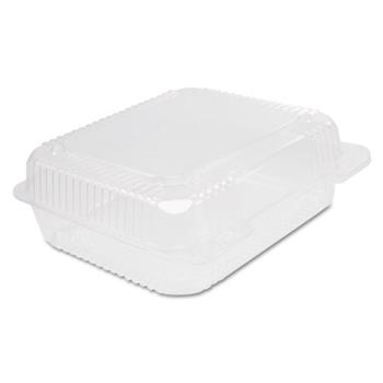 Dart&#174; Staylock Clear Hinged Container, Plastic, 8 3/10 x 7 4/5 x 3, 125/Bag, 2BG/CT