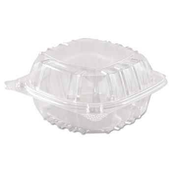 Dart ClearSeal Clamshell Container, Plastic, Square, 6&quot; L x 5-4/5&quot; W x 3&quot; H, Clear, 500/Carton