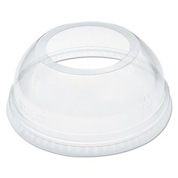 Dart Cup Lids, Open-Top Dome, Fits 16-24 oz, Plastic Clear, 1000/Carton