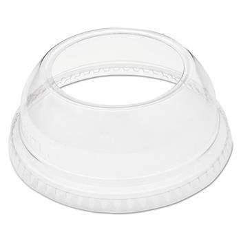 SOLO Cup Company Open-Top Dome Lid for 9-22 oz Plastic Cups, Clear, 1.9&quot;Dia Hole, 1000/Carton