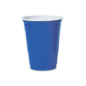 SOLO Cup Company Plastic Party Cold Cups, 16 oz., Blue, 50/BG, 20 BG/CT