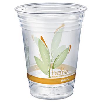 SOLO Cup Company Bare Eco-Forward RPET Cold Cups, 16-18 oz, Clear, 50/Pack