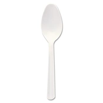 Dart Bonus Teaspoons, Plastic, 5&quot; L, White, 1000 Spoons/Carton