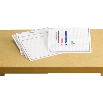 Didax Write-On/Wipe-Off Graphing Mats, 10/PK