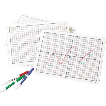 Didax Write-On/Wipe-Off Coordinate Grid Mats, 10/PK