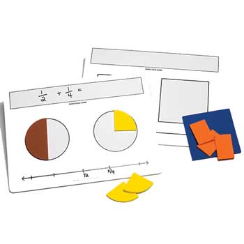 Didax Write-On/Wipe-Off Fraction Mats, Set of 10