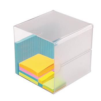 deflecto Stackable Cube Organizer, Cube, 6&quot; x 6&quot; x 6&quot;, Clear