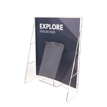 deflecto Stand-Tall&#174; Literature Displays, Magazine, Wall Mount, 9.125&quot; x 11.75 x 2.75&quot;, Clear