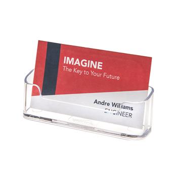 deflecto Business Card Holder, Single Compartment, Clear