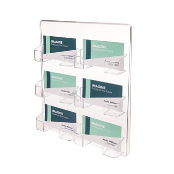 deflecto Multi-Compartment Business Card Holder, Wall Unit, Clear