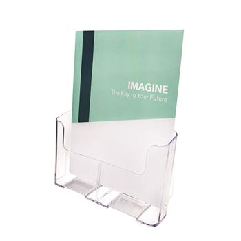 deflecto Literature Holder Single Compartment, Magazine Size,  9 1/4&quot;W x 10 3/4&quot;H x 3 3/4&quot;D, Clear