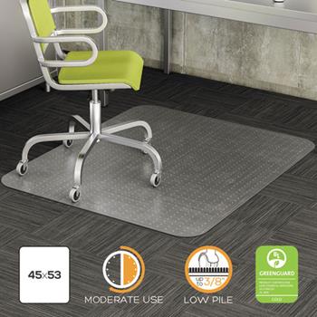 deflecto DuraMat Moderate Use Chair Mat for Low Pile Carpets, 36&quot; x 48&quot;, Clear