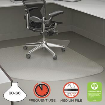 deflecto SuperMat Frequent Use Chair Mat for Medium to Low or Commercial Pile Carpet, Clear