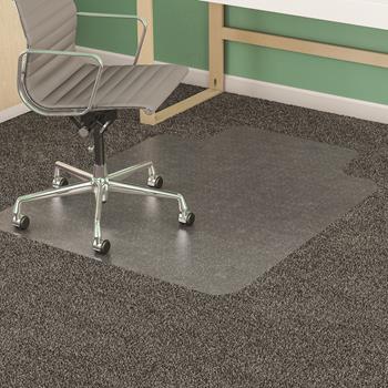 deflecto SuperMat Frequent Use Chair Mat for Medium Pile Carpets, 46&quot; x 60&quot;, w/ Wide Lip, Straight Edge, Clear