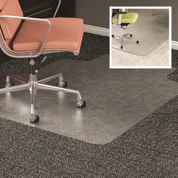 deflecto&#174; DuoMat Multi Surface Floor Protection Chair Mat, Protects Variety of Floor Types, 45&quot; x 53&quot; w/Lip, Clear