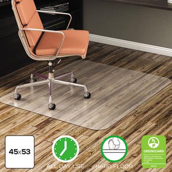 deflecto EconoMat Chair Mat for Wood, Tile, Laminate and Other Hard Floor Surfaces, 45&quot; x 53&quot;, Clear