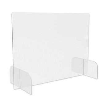 deflecto&#174; Counter Top Barrier with Full Shield and Feet, 31&quot; x 14&quot; x 23&quot;, Polycarbonate, Clear, 2/Carton