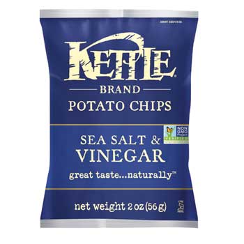 Kettle Brand Sea Salt &amp; Vinegar Kettle Chips, 2 oz., 6/CS